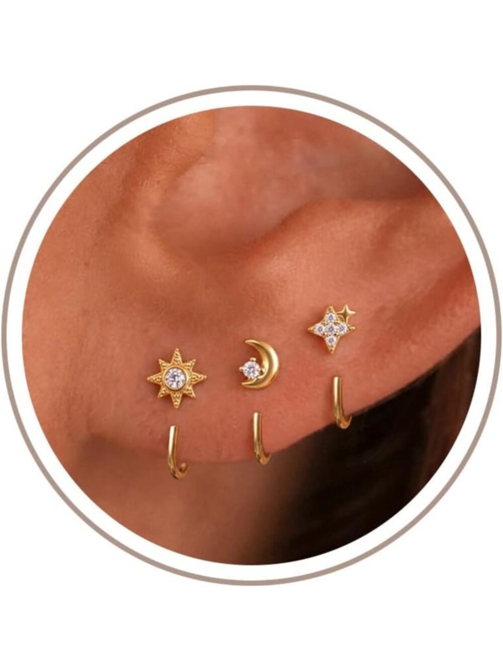 Chic Backless Half Hoop Earrings Set - 3 Pairs for Women, Stylish & Versatile
